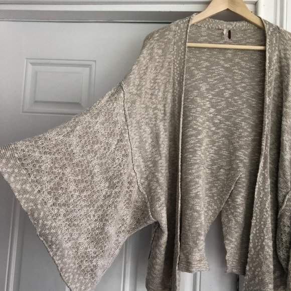 Free People Cardigan Sweater Open Front Kimono Slv - Picture 2 of 5